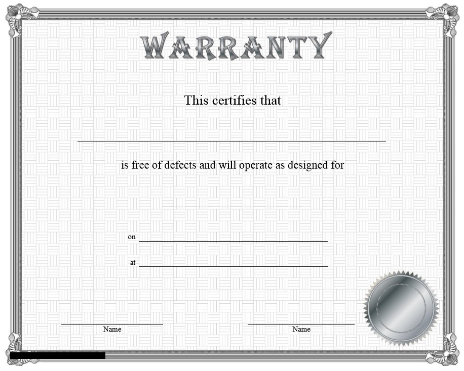 Warranty Certificate Silver 4