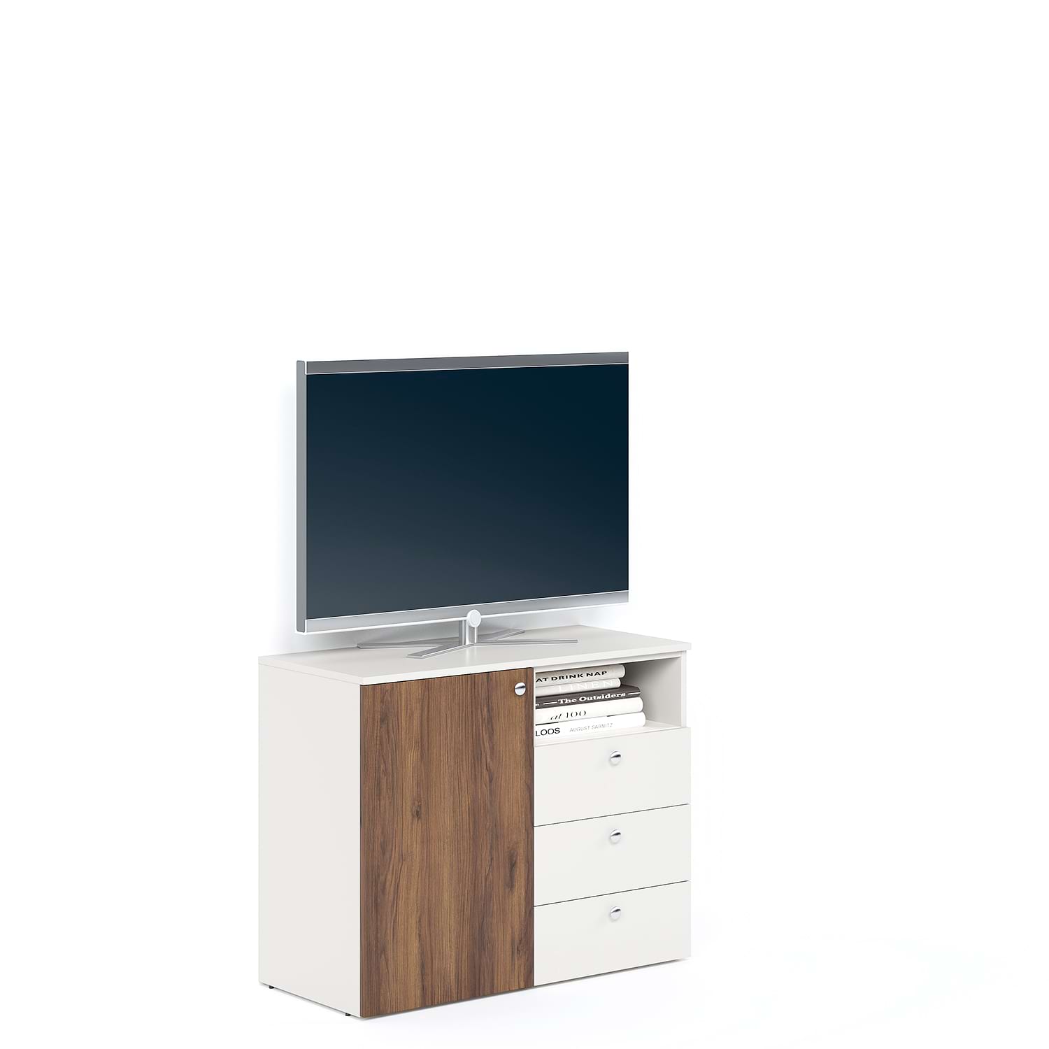 Comoda ARONA 90, A42, H74, 1U3S, Alb Portelan, Nuc Warmia