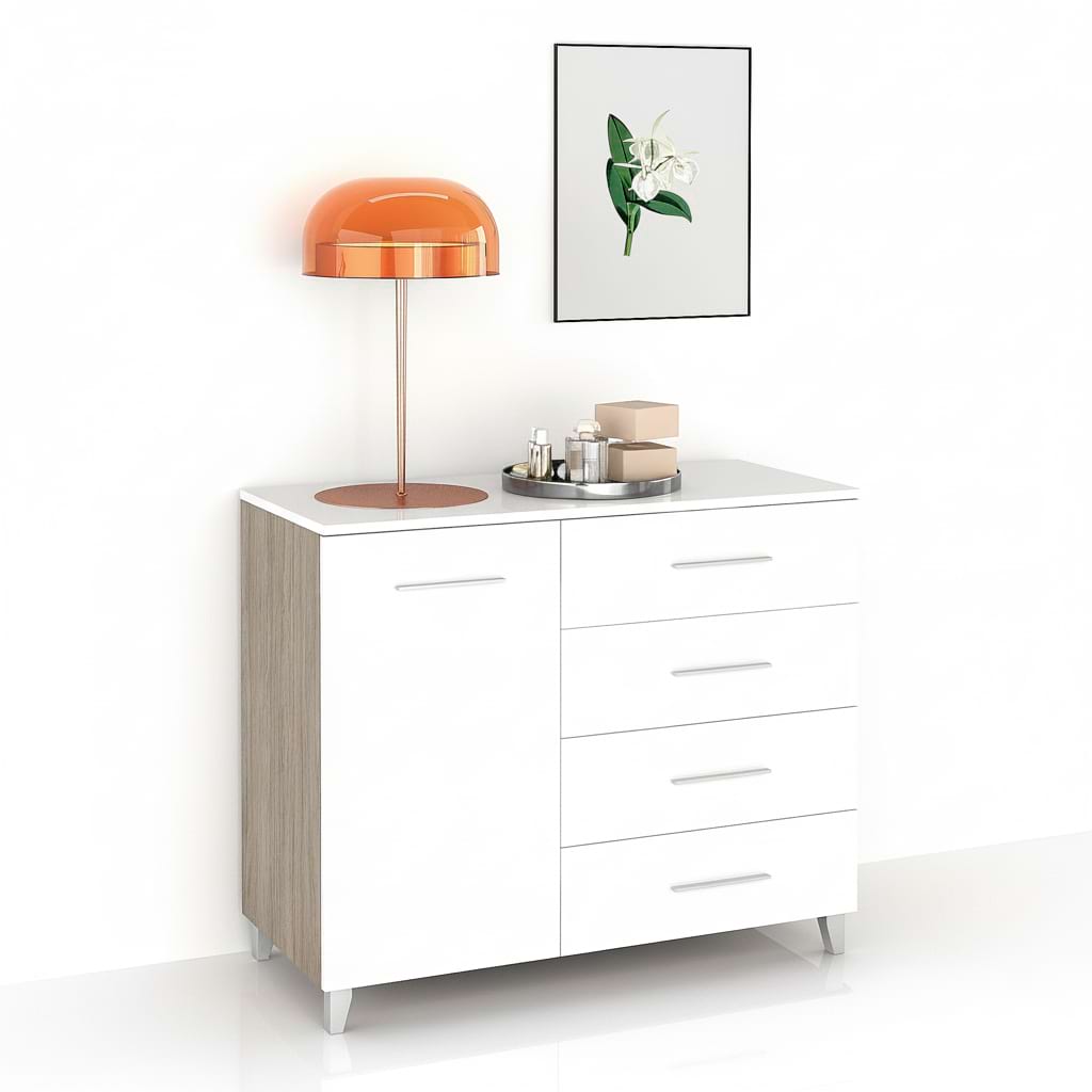 Comoda MATERO 105, 1U4S, Oak, Alb