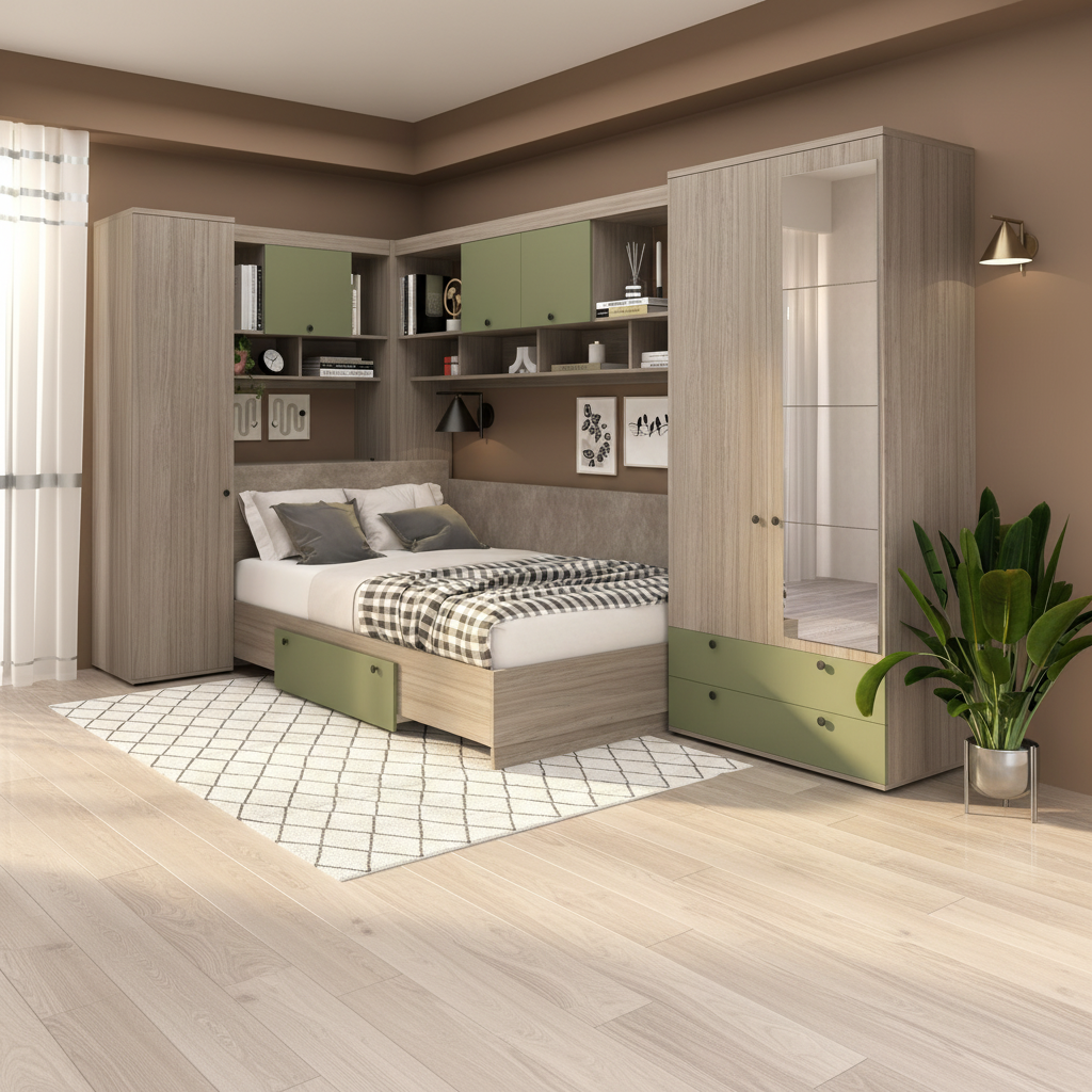 Dormitor colt AMBRO 10, Oak, Pesto