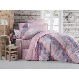 Lenjerie de pat pentru doua persoane, Jeu Bedora, 100%  bumbac, 6 piese de la Tamos