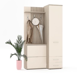 Mobilier hol RIVA cu pantofar dublu, configuratia RIVA4, oak, vizon