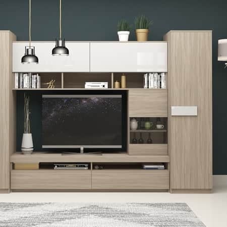 Mobilier living modern cu spații pentru TV și vitrine Tamos