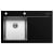 Chiuveta Crystalon 1B 1D Sticla Temperata Neagra & Inox ST de la Tamos