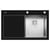 Chiuveta Crystalon 1B 1D DR Sticla Temperata Neagra & Inox SQ de la Tamos
