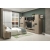 Amenajare dormitor cu Mobila living SYSTEM, compozitie B, 315 cm, Oak, MDF Negru Gloss