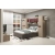 Amenajare dormitor cu Mobila living SYSTEM, compozitie D, 315 cm, Oak, MDF Bordo Gloss