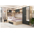 Dormitor colt ALESSIO, configuratia ALE3, Sonoma, Antracit, piele texturata Bej, complet
