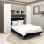 Dormitor RIALTO 1, pat incadrat, Oak, Alb, Catifea Albastra - 2