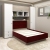 Dormitor RIALTO 1, pat incadrat, Oak, Alb, Catifea Rosu Grena - 3