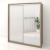 Dulap dormitor PRIMAVERA 185, H205, cu oglinda k3, Stejar, Alb Gloss