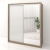 Dulap dormitor PRIMAVERA 185, H205, cu oglinda k5, Stejar, Alb Gloss
