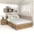 Pat colt AMBRO, 140x200, sertar lateral, Stejar