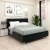 Pat tapitat ARISA, 180x200, suport saltea, catifea Neagra