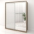 Dulap dormitor PRIMAVERA 185, H225, cu oglinda k5, Stejar, Alb Gloss