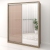 Dulap dormitor PRIMAVERA 185, H225, cu oglinda k5, Stejar, Cappuccino Gloss