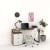 Birou STUDIO 2, cu Casetiera 3 sertare, Stejar, Alb Gloss
