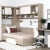 Dormitor colt AMBRO 12 cu birou, Oak, Alb