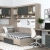 Dormitor colt AMBRO 12 cu birou, Oak, Antracit