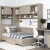 Dormitor colt AMBRO 12 cu birou, Oak, Gri Piatra
