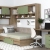 Dormitor colt AMBRO 12 cu birou, Stejar, Pesto