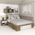 Pat colt AMBRO, 140x200, 2 sertare, Stejar, Alb