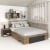 Pat colt AMBRO, 140x200, 2 sertare, Stejar, Antracit