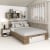 Pat colt AMBRO, 140x200, sertar frontal, Stejar, Alb