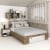 Pat colt AMBRO, 140x200, sertar frontal, Stejar, Alb
