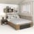 Pat colt AMBRO, 160x200, sertar frontal, Stejar, Antracit