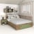 Pat colt AMBRO, 160x200, sertar frontal, Stejar, Pesto