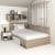 Pat colt de o persoana AMBRO, 120x200, sertar lateral, Oak, Alb