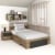 Pat colt de o persoana AMBRO, 120x200, 2 sertare, Stejar, Antracit