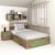 Pat colt de o persoana AMBRO, 120x200, 2 sertare, Stejar, Pesto