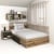 Pat colt de o persoana AMBRO, 90x200, sertar lateral, Stejar, Antracit