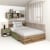 Pat colt de o persoana AMBRO, 120x200, sertar lateral, Stejar, Pesto