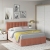 Dormitor GEORGIA 1, Stejar, Alb Gloss, Catifea Roz