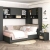 Dormitor colt ALESSIO 3, tablie pat tapitata, Antracit