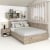 Pat colt AMBRO, 140x200, sertar frontal, Oak