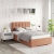 Pat tapitat copii GEORGIA Clasic, 90x200, H107, somiera, Catifea Roz