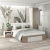 Dormitor ARONA 1, pat matrimonial cu sertar frontal, Alb Portelan, Oak