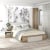 Dormitor ARONA 1, pat matrimonial cu sertar frontal, Alb Portelan, Stejar
