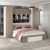 Dormitor ARONA 4, pat matrimonial sertar frontal, 4 dulapuri, Alb Portelan, Oak