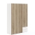 Dulap haine ARONA 135, A50, H195, 3U2S, Alb Portelan, Stejar