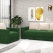 Set canapea extensibila cu 2 fotolii MAGIS, catifea Verde, Bej
