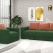 Set canapea extensibila cu 2 fotolii MAGIS, Catifea Verde, Roz