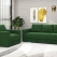 Set canapea extensibila cu 2 fotolii MAGIS, catifea Verde