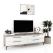 Comoda TV CUBO 180, 4 sertare, Italian, Oak, Alb Gloss