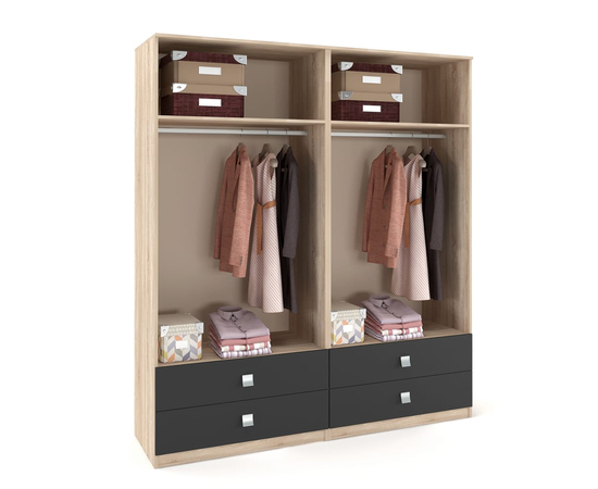Dressing LINEA 4U-4S, bara umerase, polite, Sonoma, Antracit, compartimentare