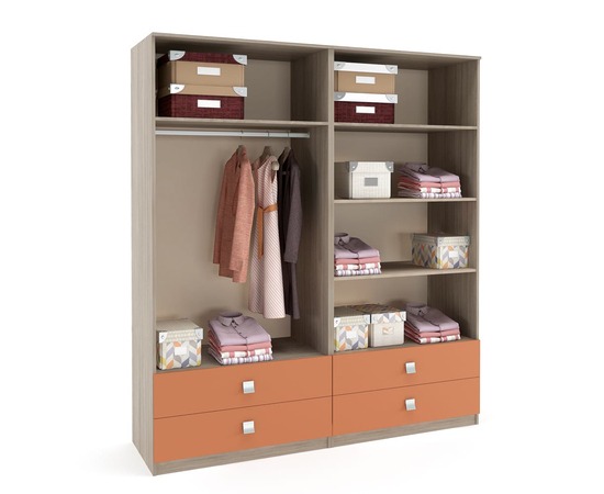 Dressing LINEA 4U-4S, mixt, bara umerase, polite, Oak, Ginger, compartimentare